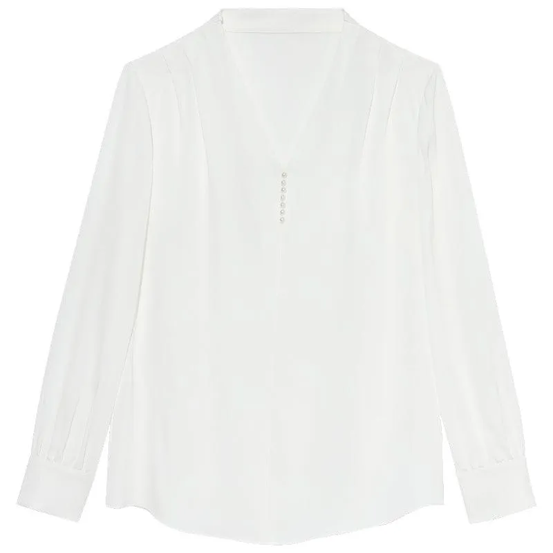 Acetate V-Neck Blouse