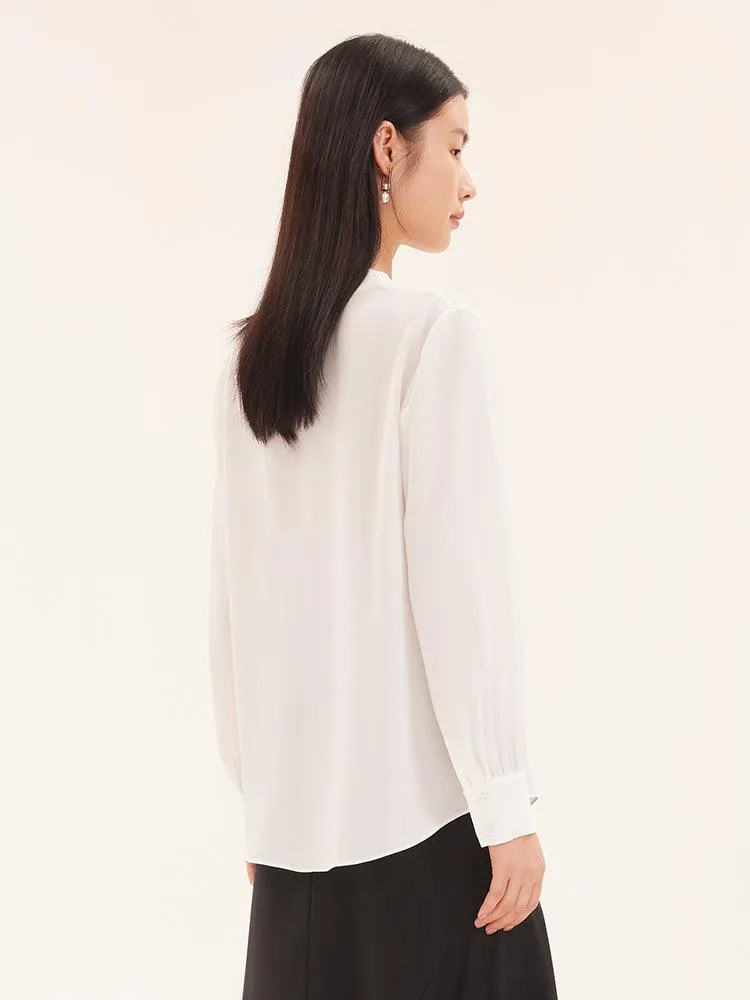 Acetate V-Neck Blouse