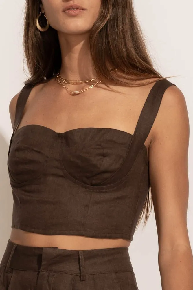 Adella Bustier Top in Brown - FINAL SALE