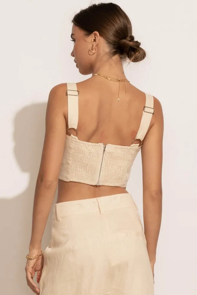 Adella Bustier Top in Natural - FINAL SALE