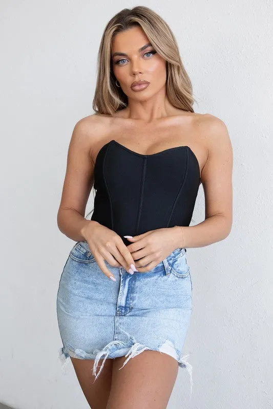 Alia Bandage Corset top (Black)