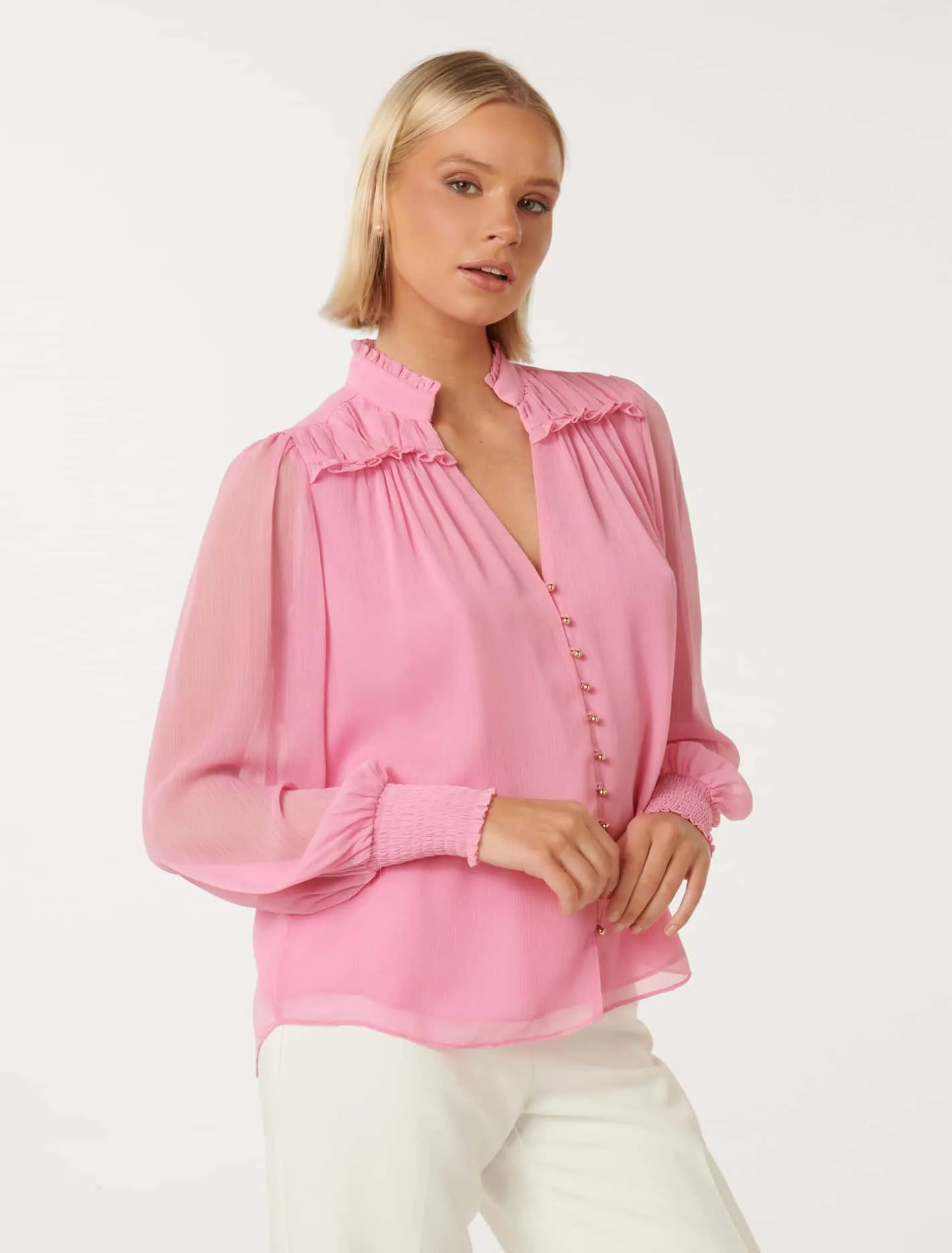 Anastasia Frill Yoke Blouse