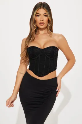 Angelina Lace Corset Top - Black