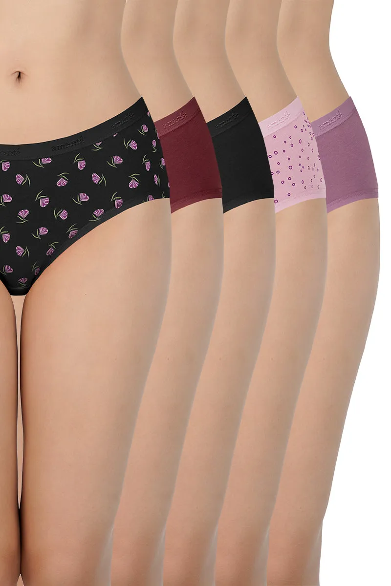 Assorted Mid Rise Hipster Panty (Pack of 5)