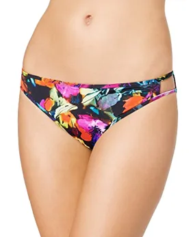 Bar III Women's Painted Posies Hipster Floral Print Swim Bottom, S