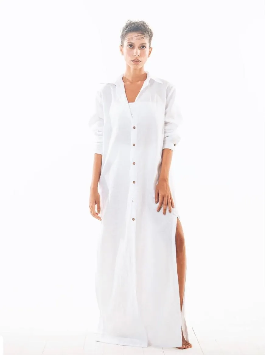 CHEMISE - CATAMARA LINEN WHITE