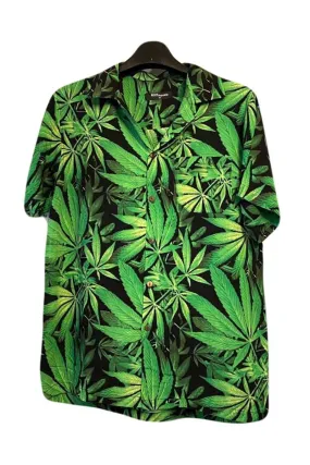 Chemise hawaienne - imprimé feuilles weed