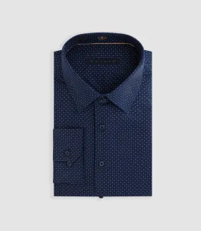 Chemise à imprimé micro motif marine "Dixon"