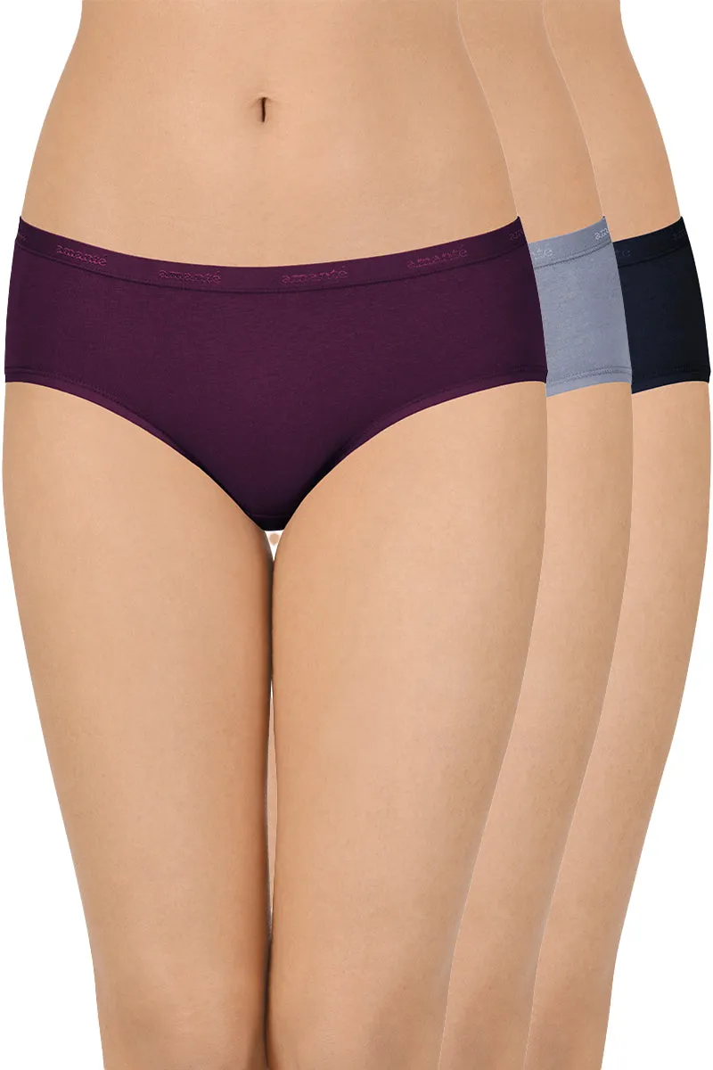 Cotton Hipster Brief Solid Pack of 3