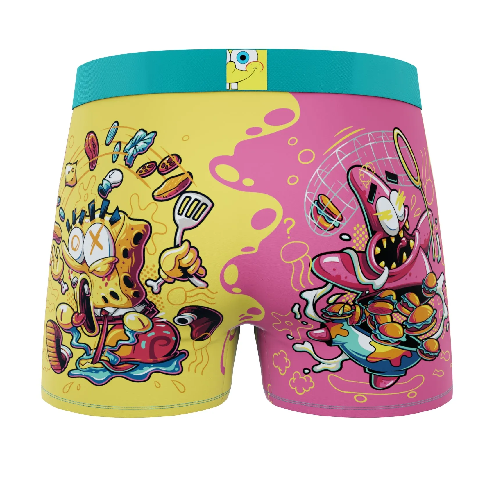 CRAZYBOXER SpongeBob Patrick & Burgers Men's Boxer Briefs