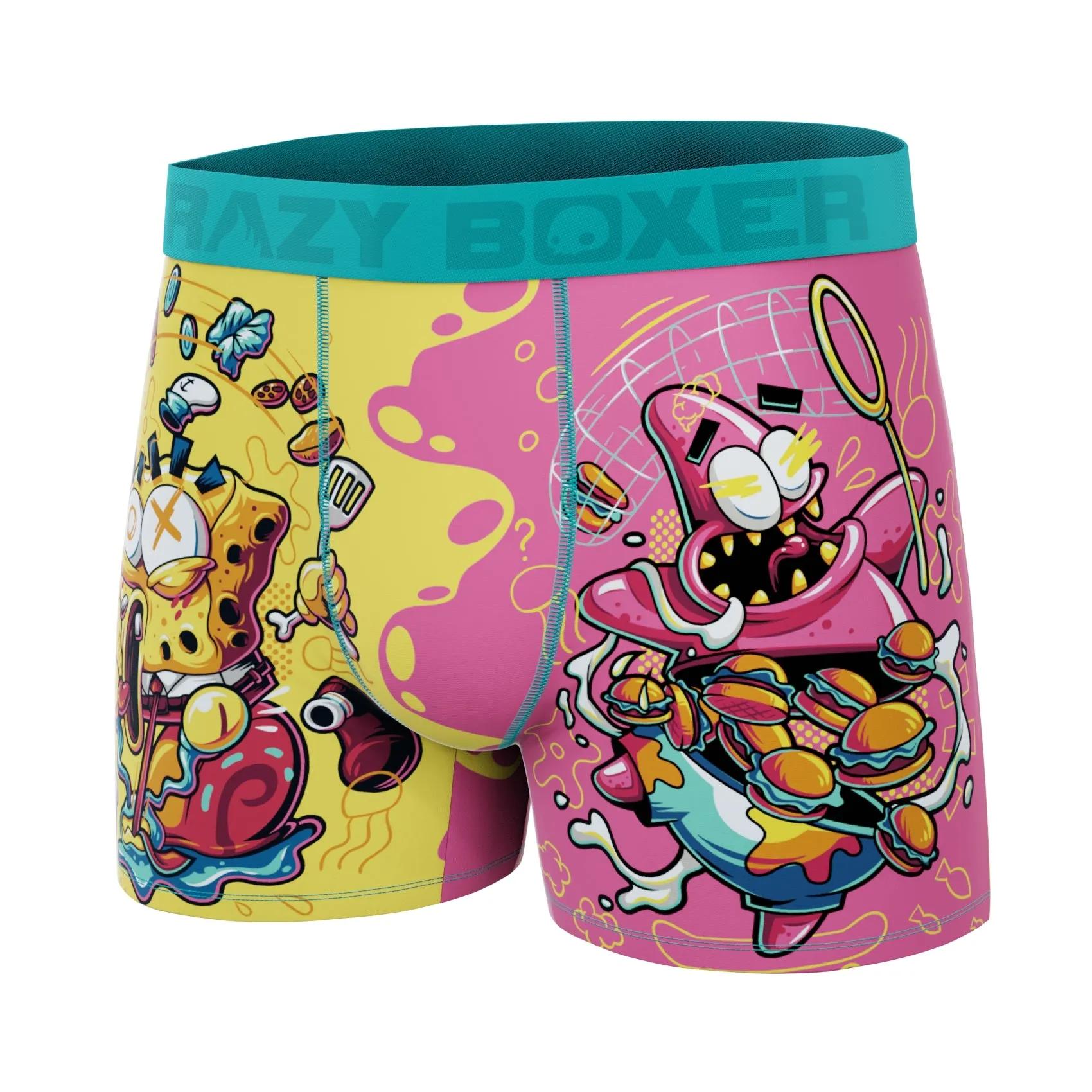 CRAZYBOXER SpongeBob Patrick & Burgers Men's Boxer Briefs