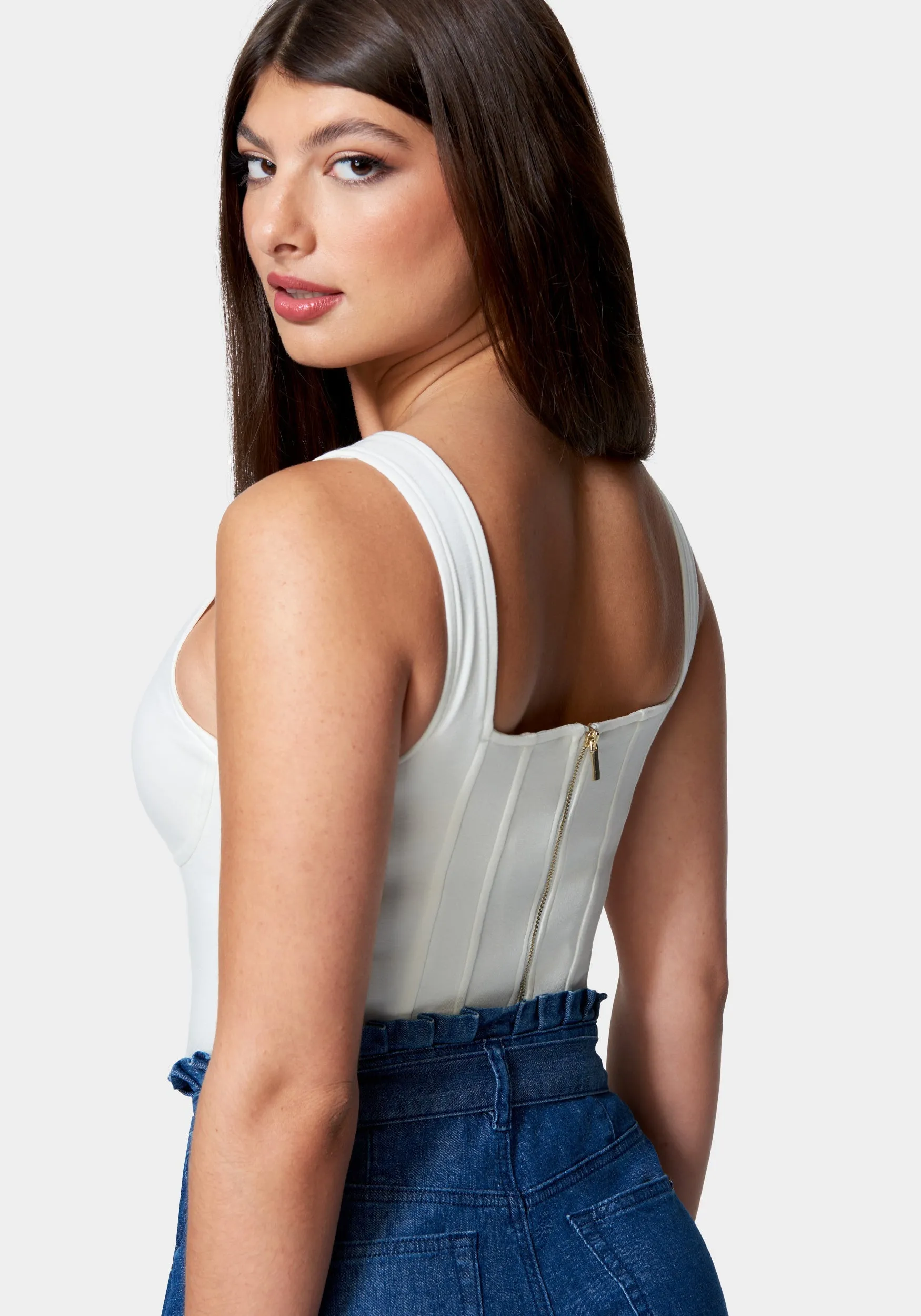 Cropped Scuba Corset Top