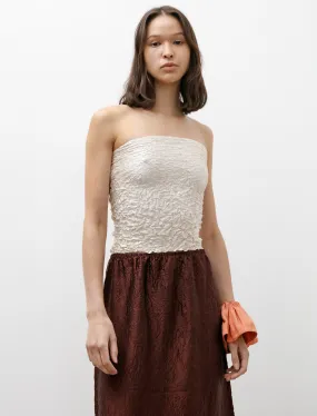 Crumpled Silk Bustier Off White