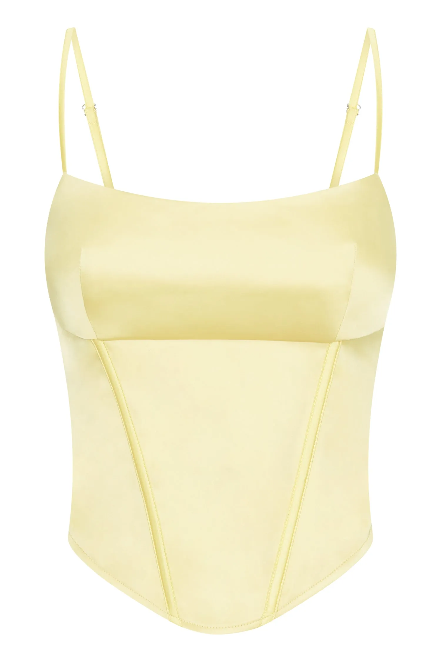 Desirie Longline Corset Top - Lemon