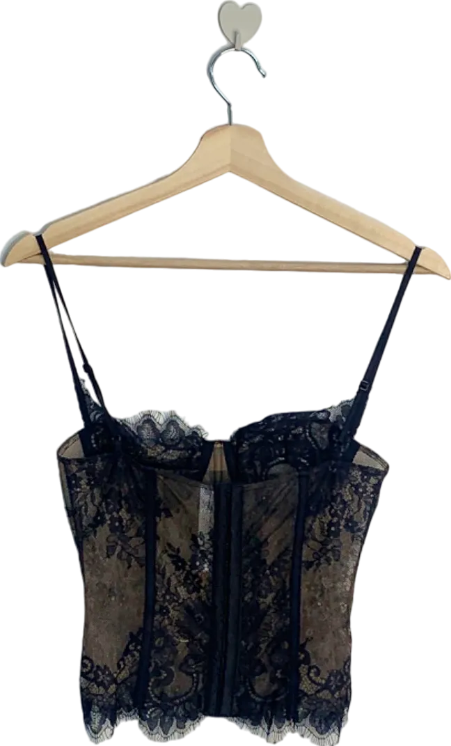 Elpis Black Lace Bustier Top XS UK 6