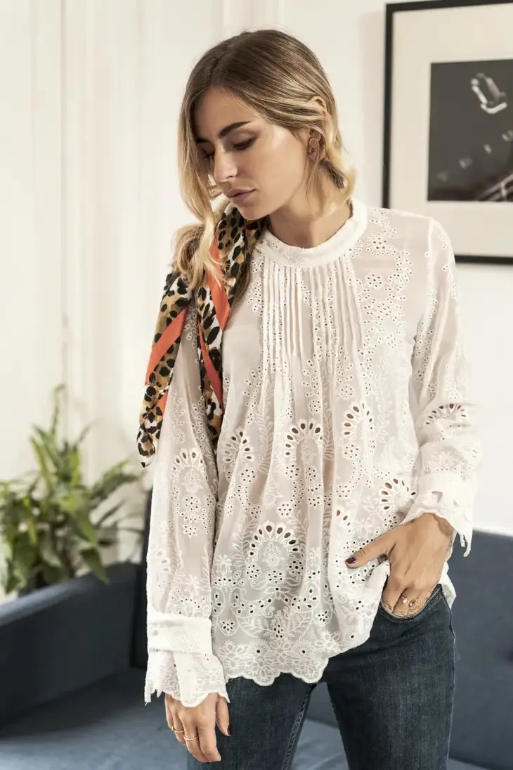 English embroidery blouse