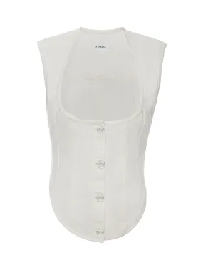 Frame - The Seamed Scoop Bustier Top - Ecru