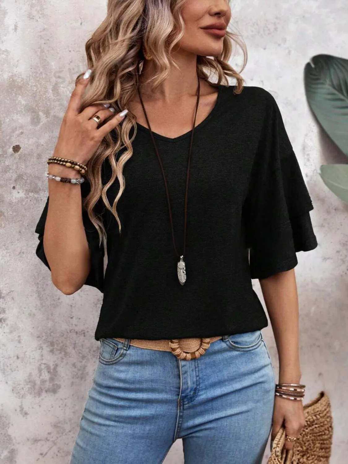 Fredrick  Half Sleeve Blouse