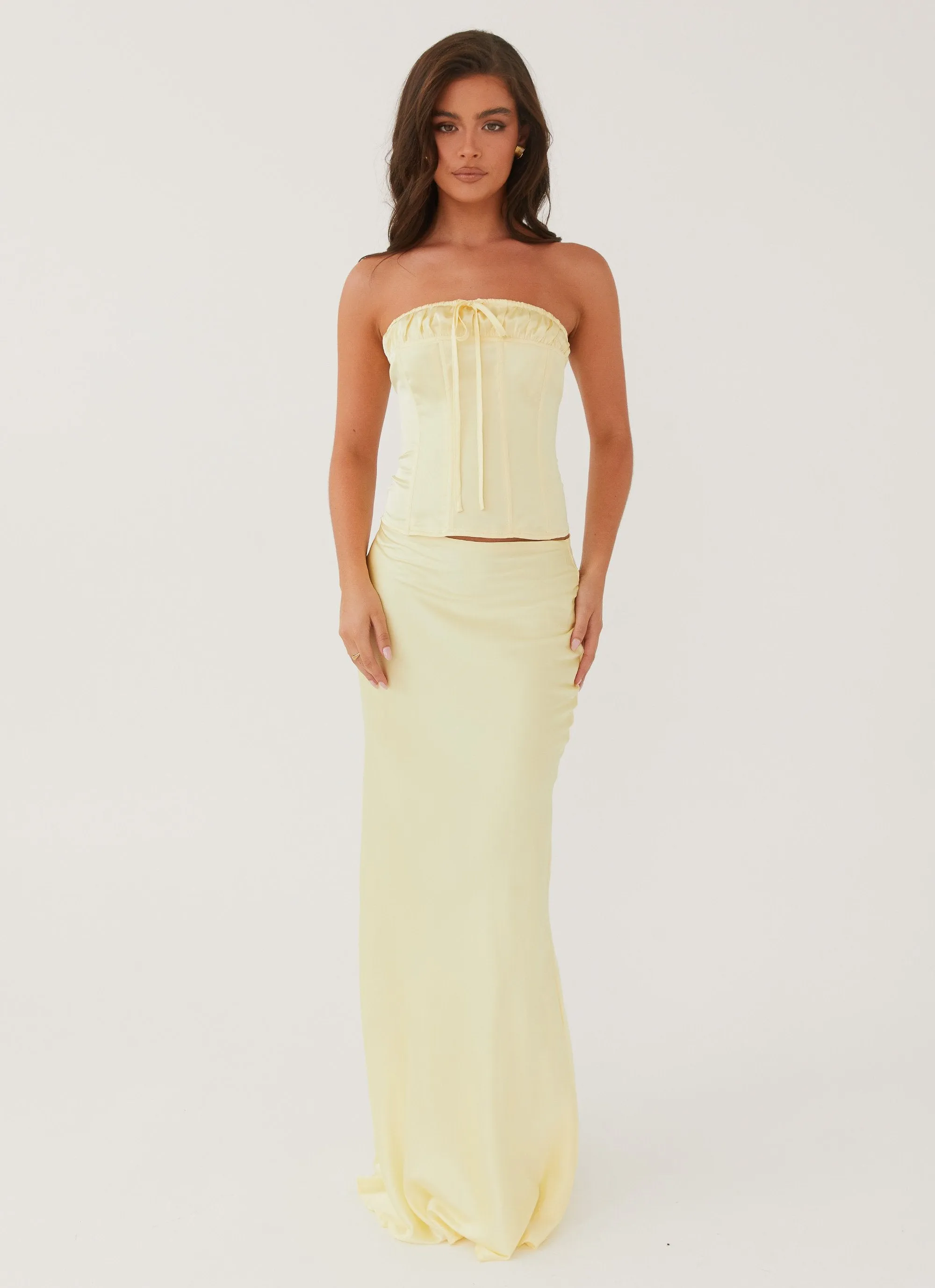 Golden Grace Bustier Top - Lemon