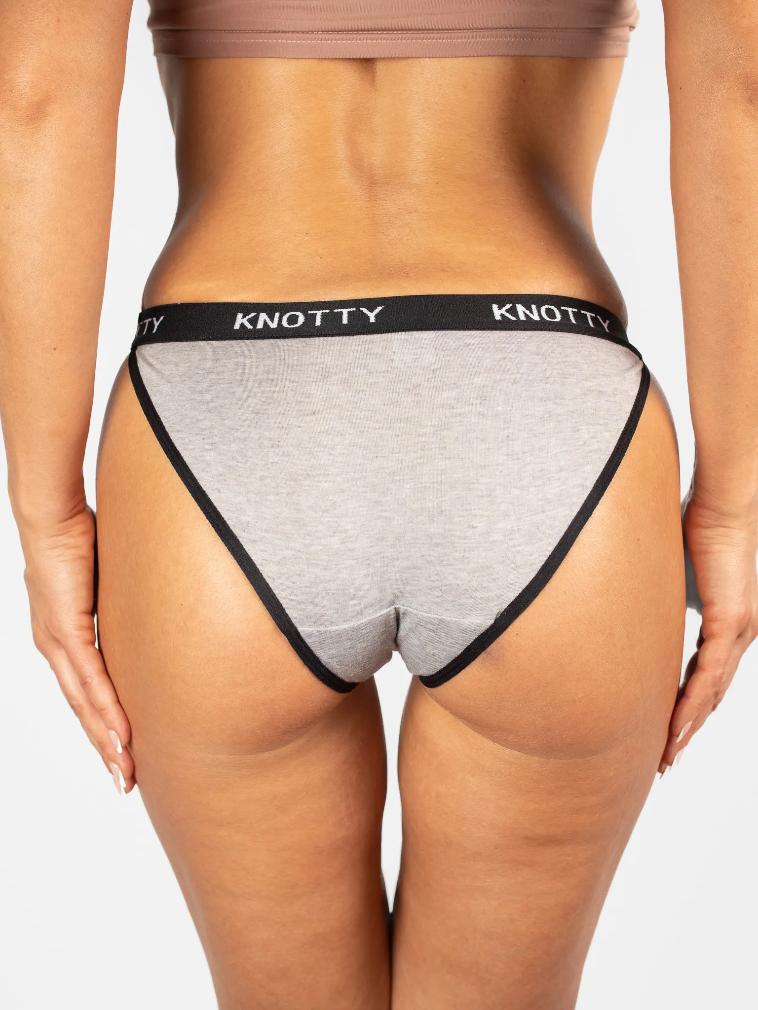 Grey Cotton Knotty Banded Briefs