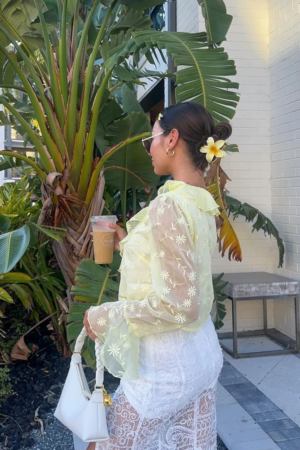 Guilliana Yellow Ruffle Blouse