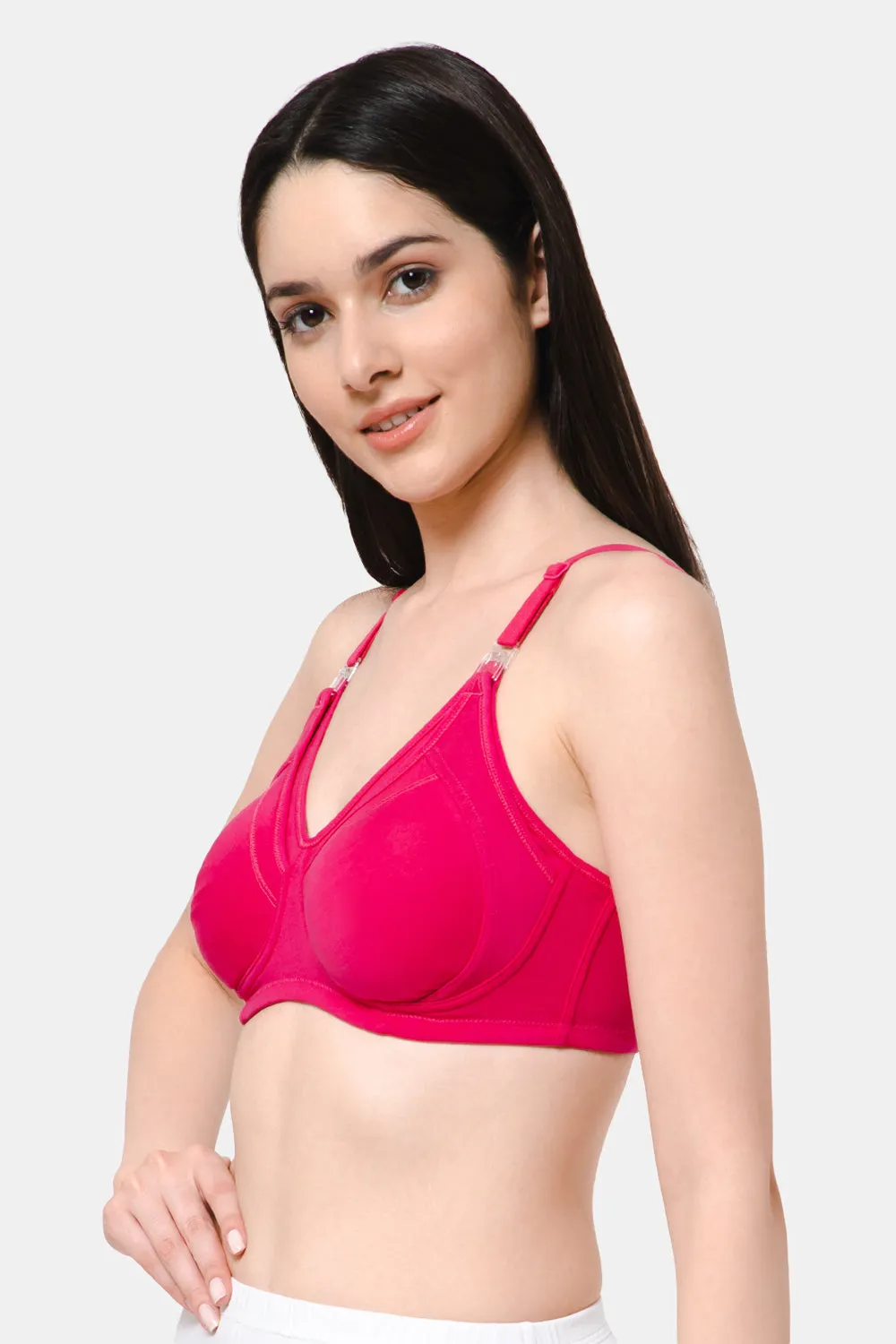 High Coverage Intimacy Nursing Bra - Maternity Bra - Feeding Bra - Fuchsia - FB07