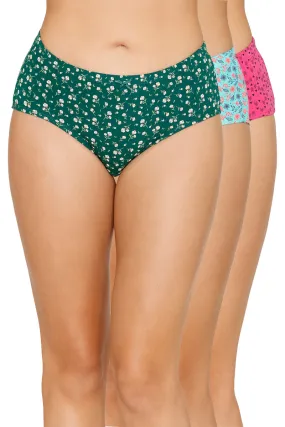 Inner Elastic Printed Mid Rise Hipster Panty (Pack of 3)