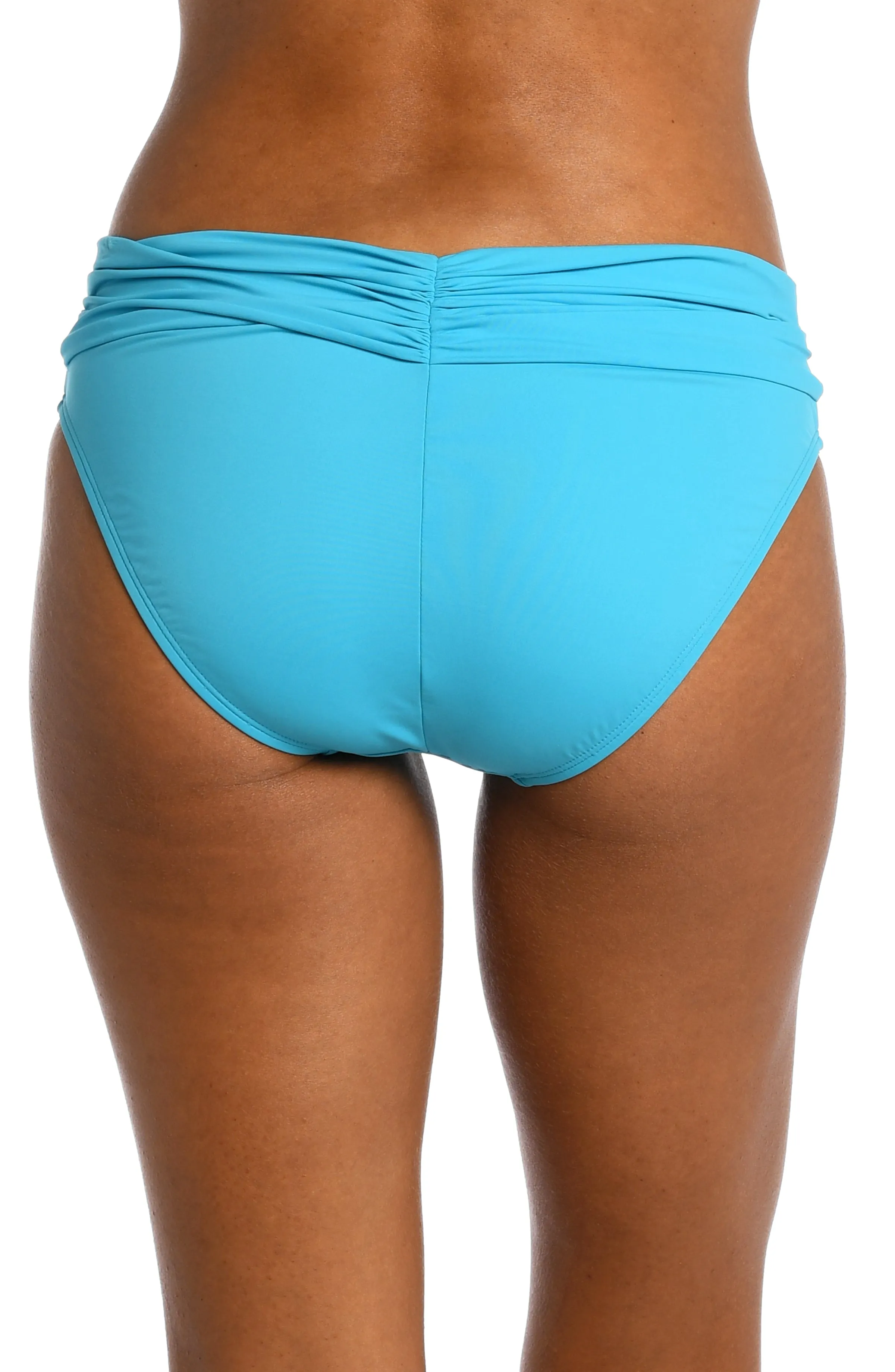 Island Goddess Shirred Band Hipster Bottom - Azul - FINAL SALE