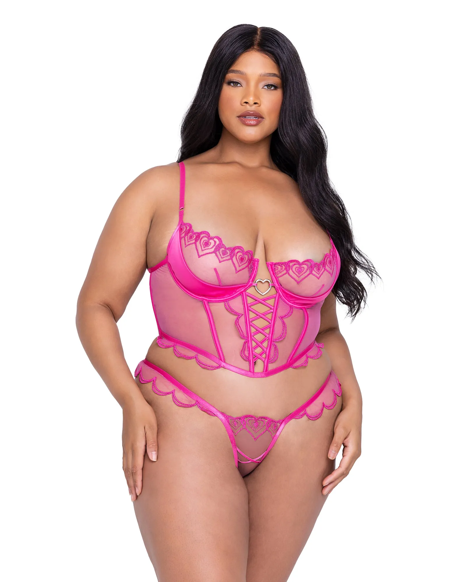 LI622 - Bubblegum Heart  2-Piece Bustier Set