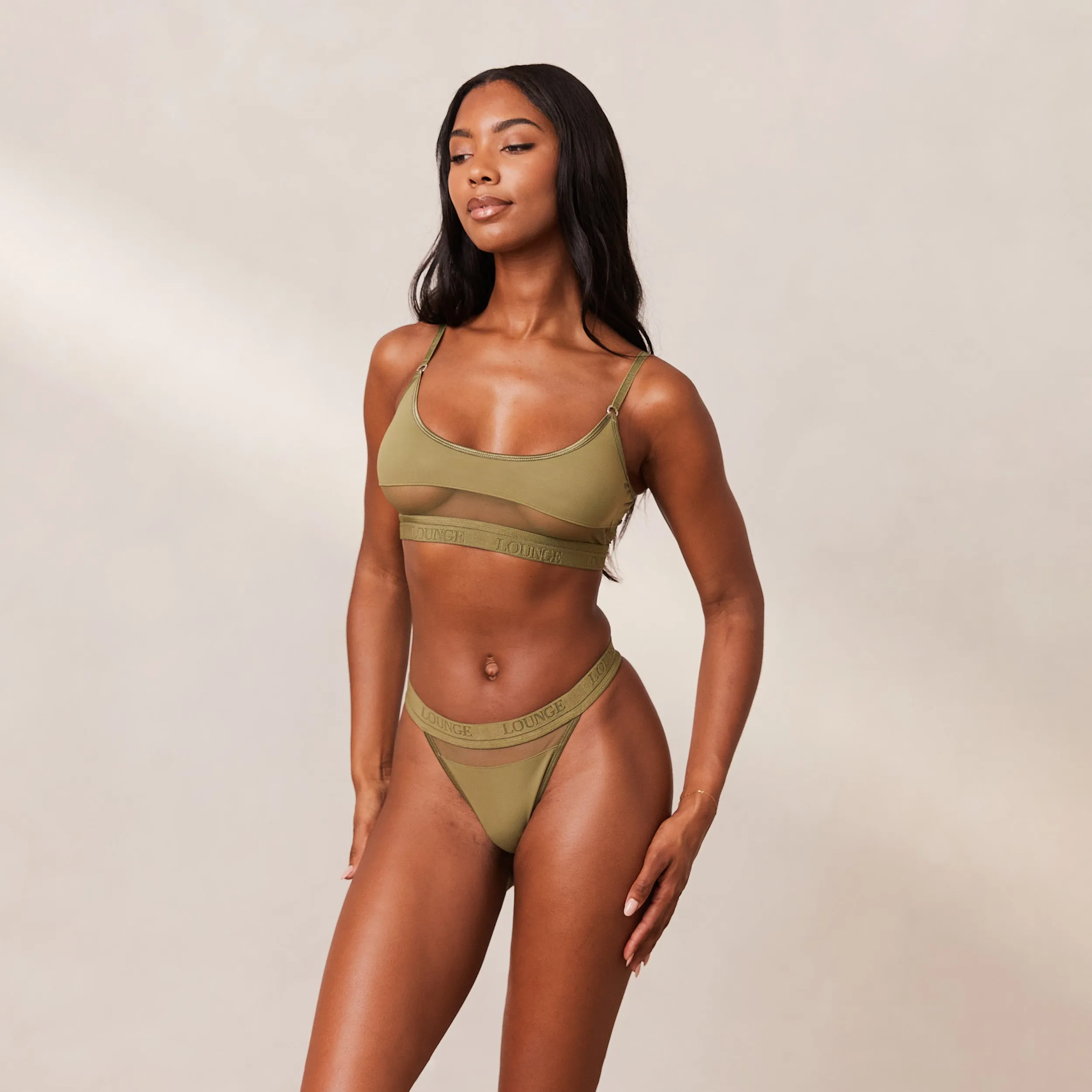 Mesh Bra  - Khaki