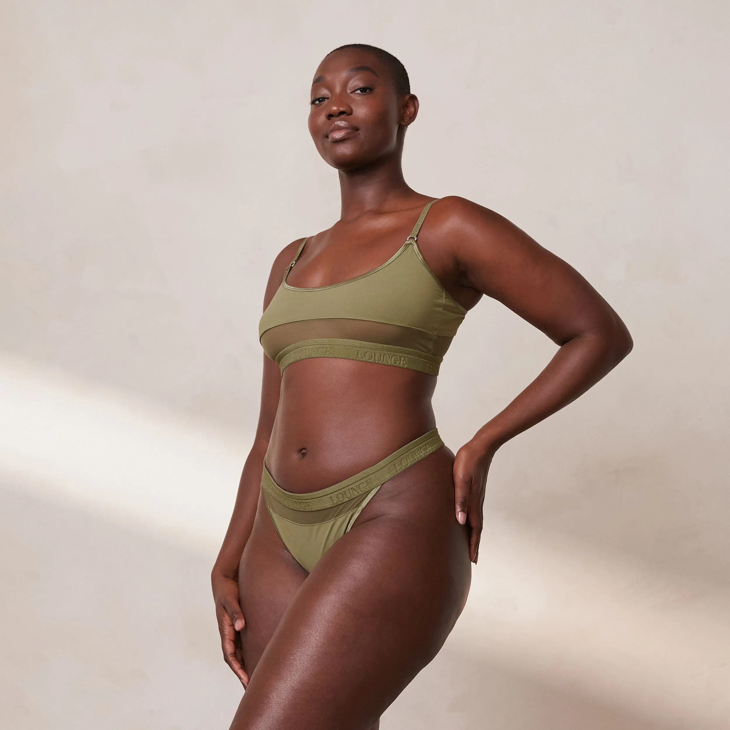 Mesh Bra  - Khaki