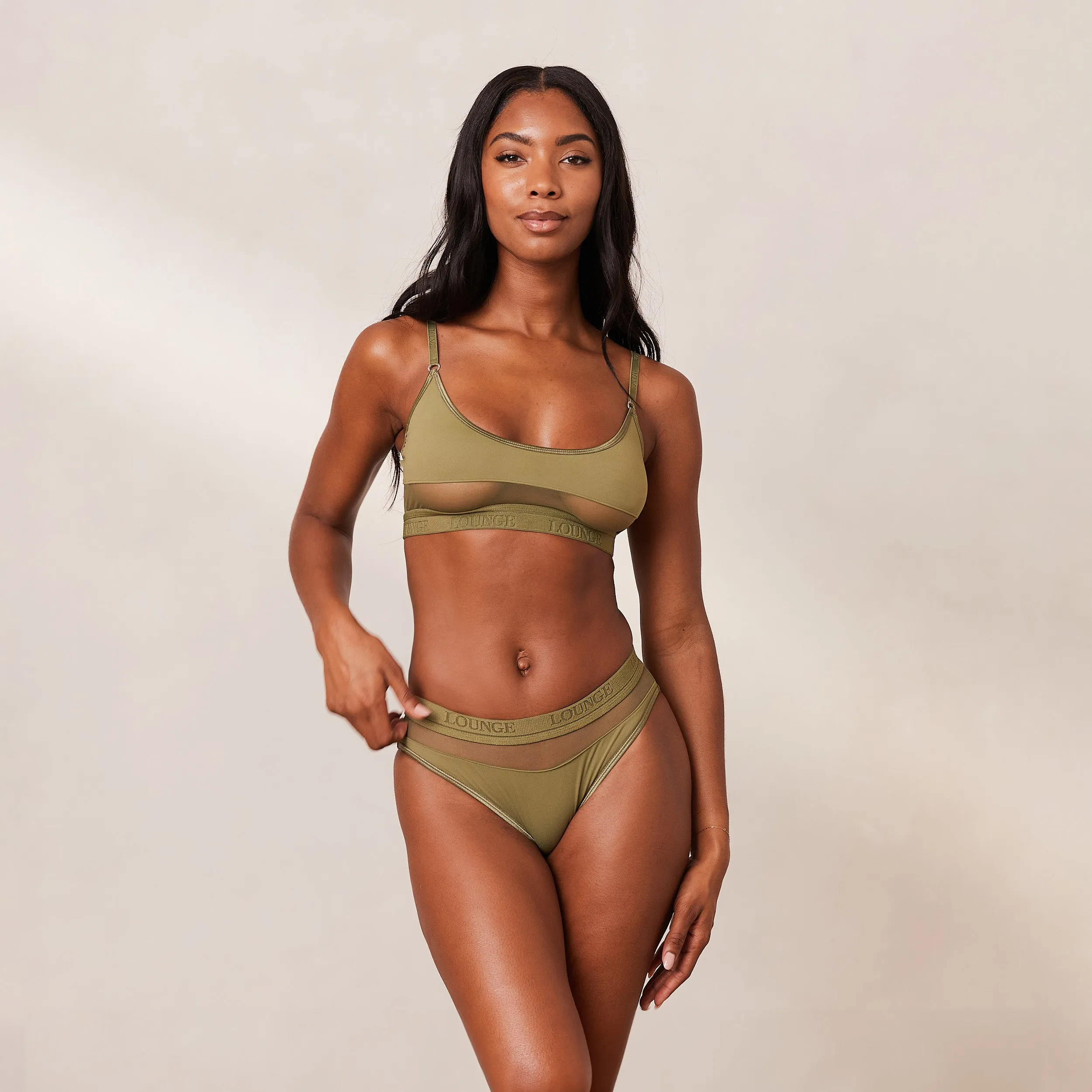 Mesh Bra  - Khaki