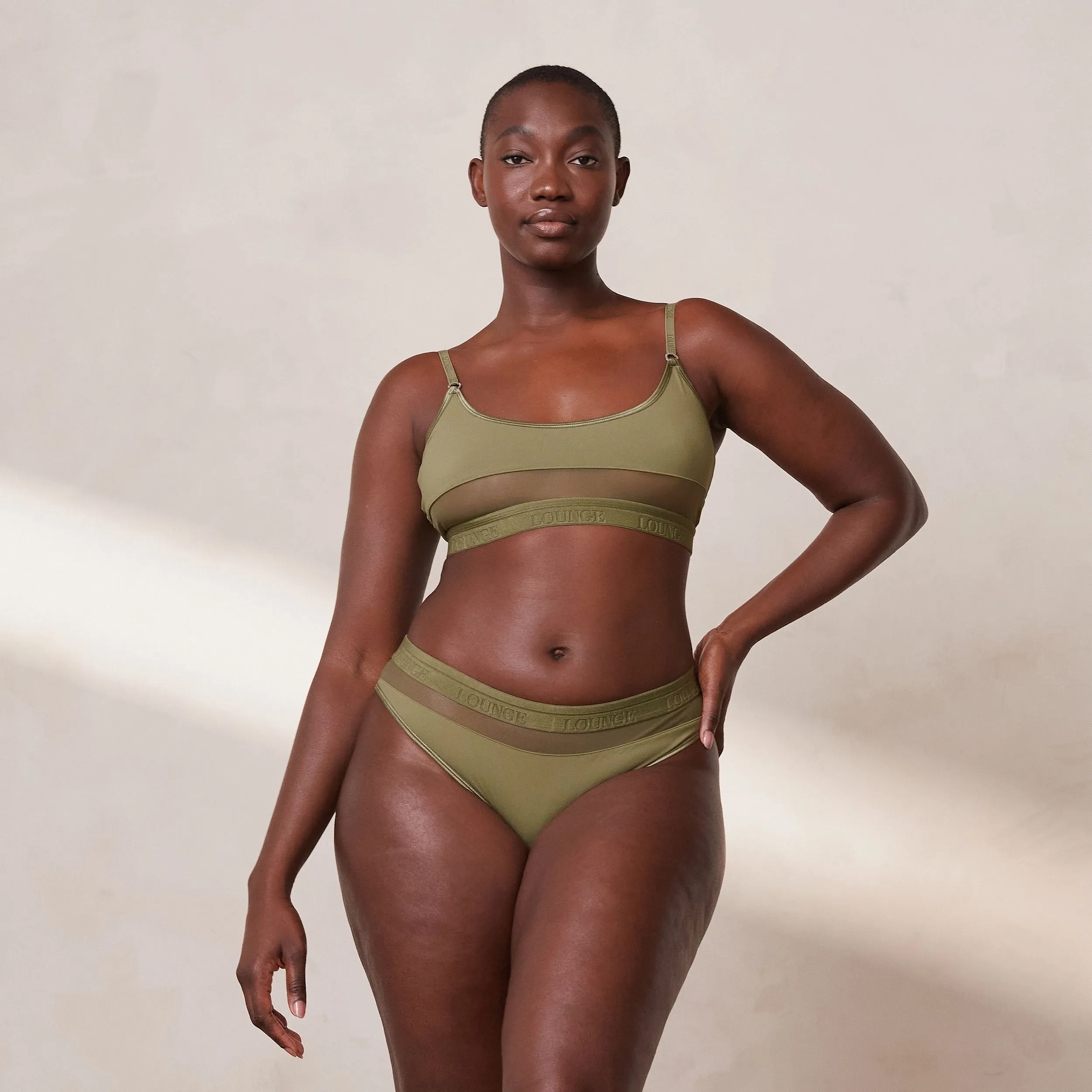 Mesh Bra  - Khaki