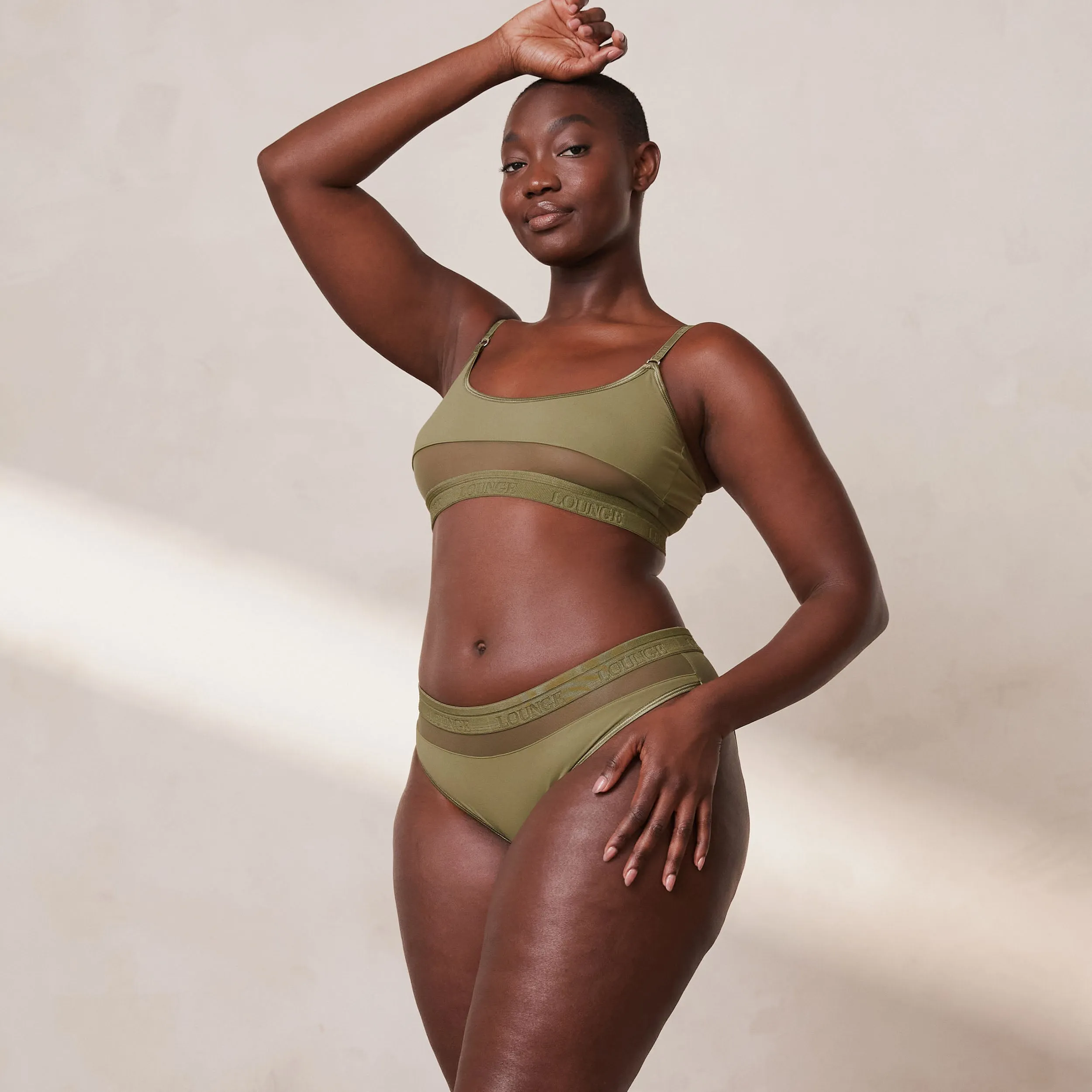 Mesh Bra  - Khaki