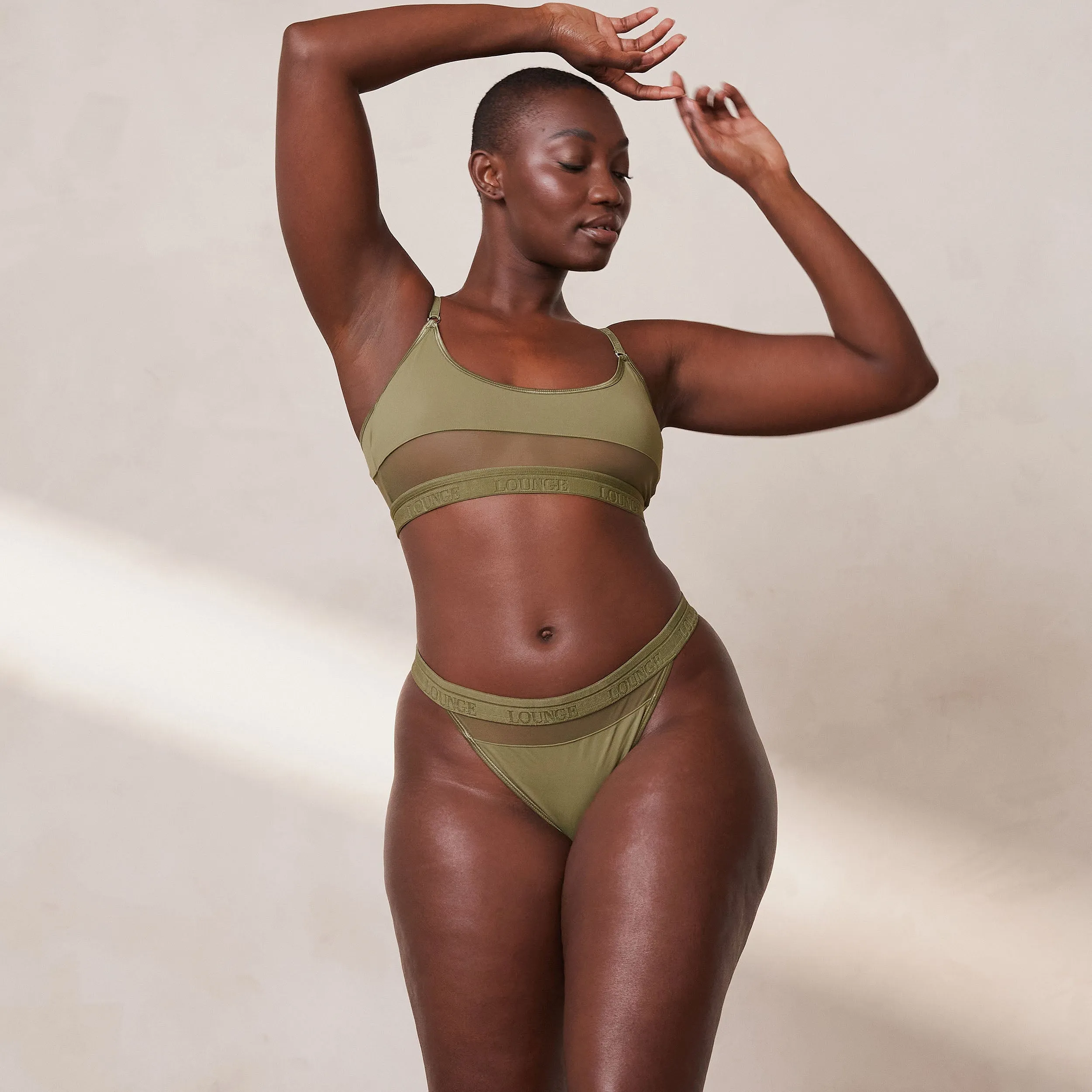 Mesh Bra  - Khaki