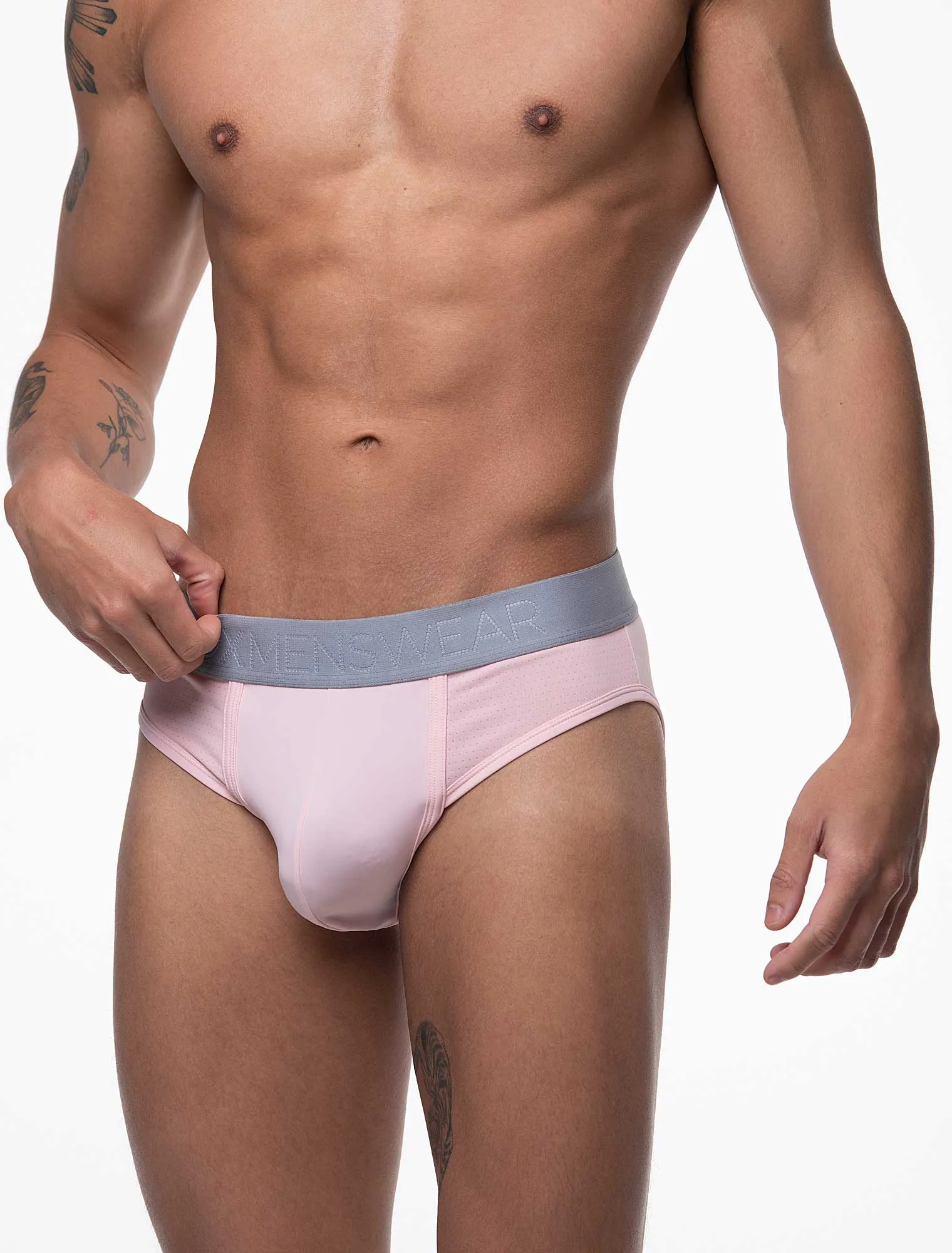 Mesh Panel Briefs - Peninsula Peach