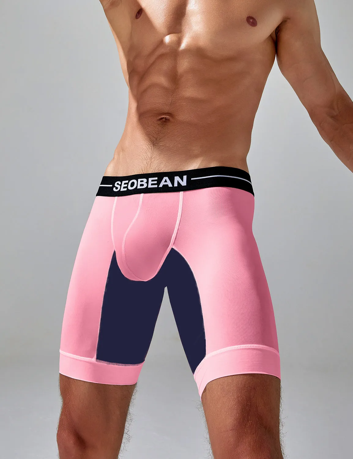 Nylon Elastic Long Boxer Briefs 240201