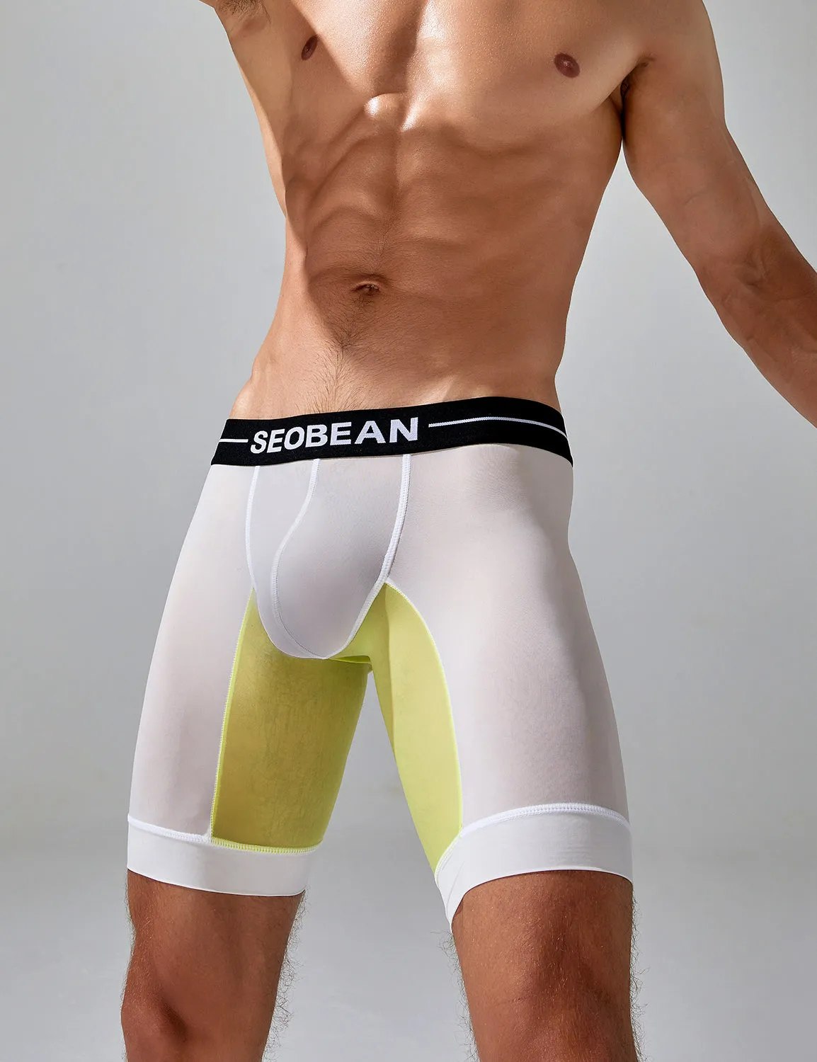 Nylon Elastic Long Boxer Briefs 240201