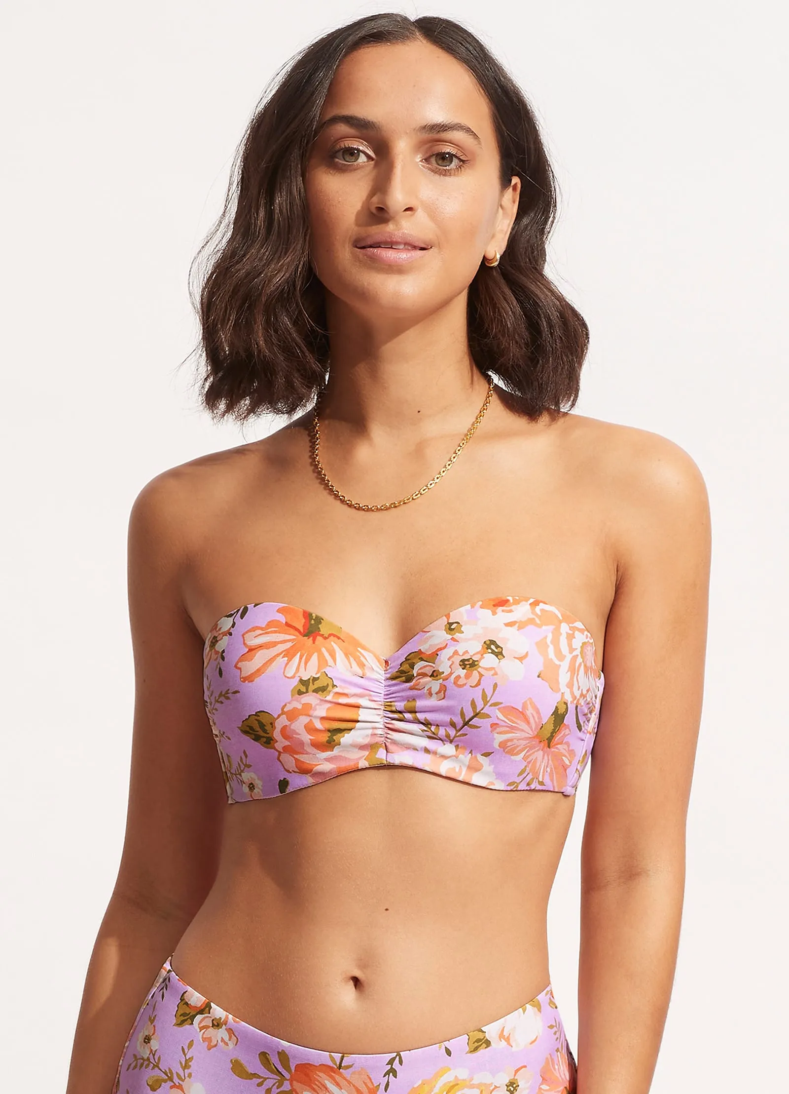 Paradise Garden Bustier Bandeau - Lilac