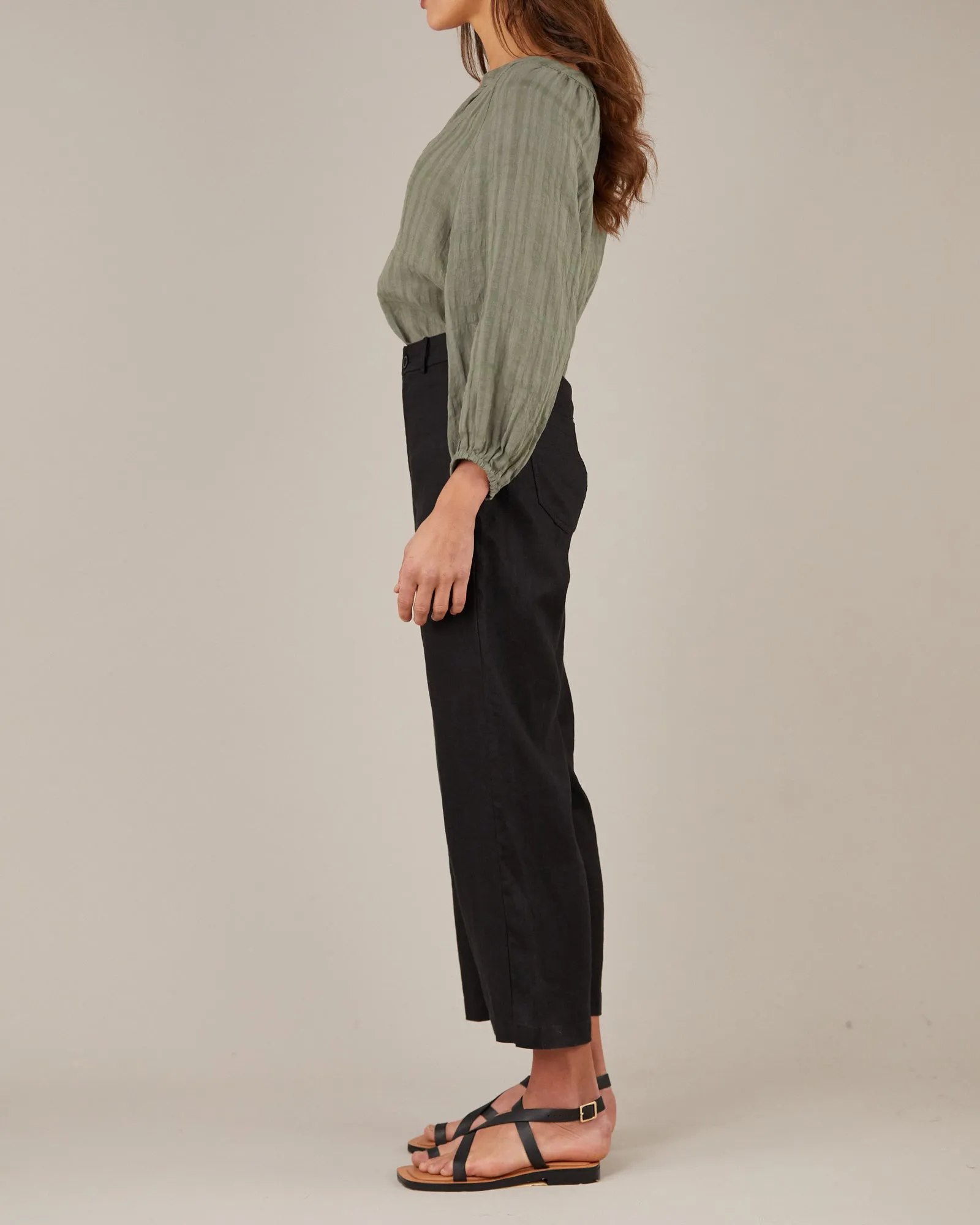 Pila Linen Blouse - Khaki