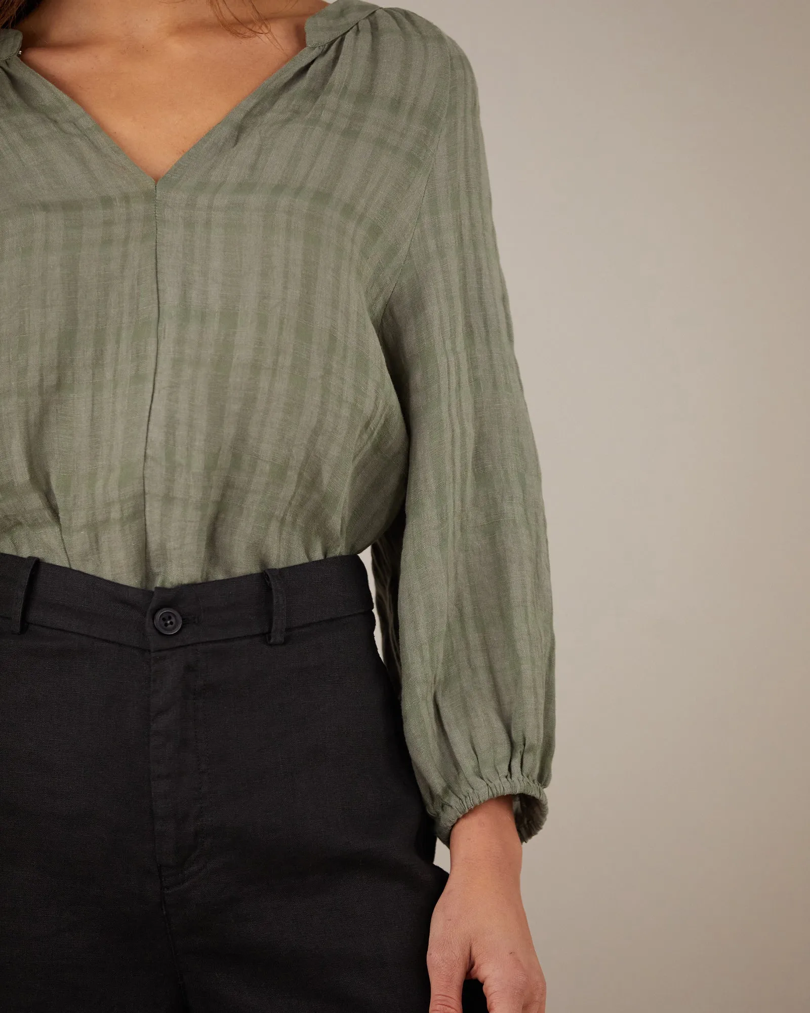 Pila Linen Blouse - Khaki