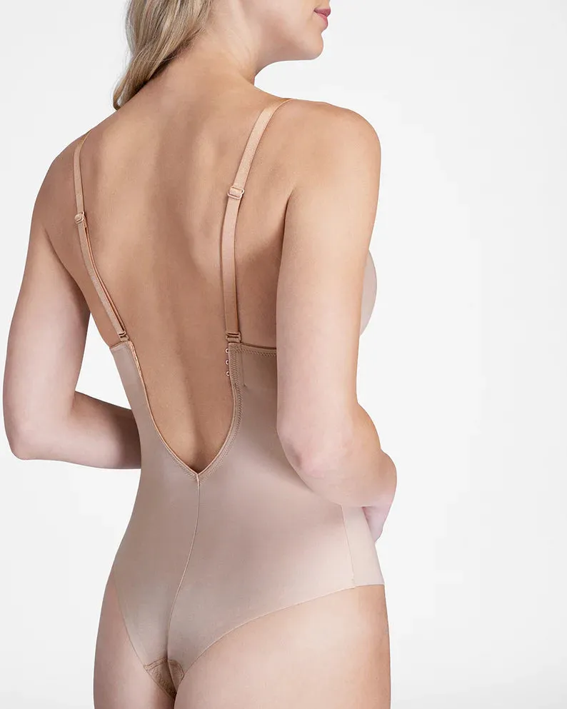 Plunge Low-Back Thong Bodysuit