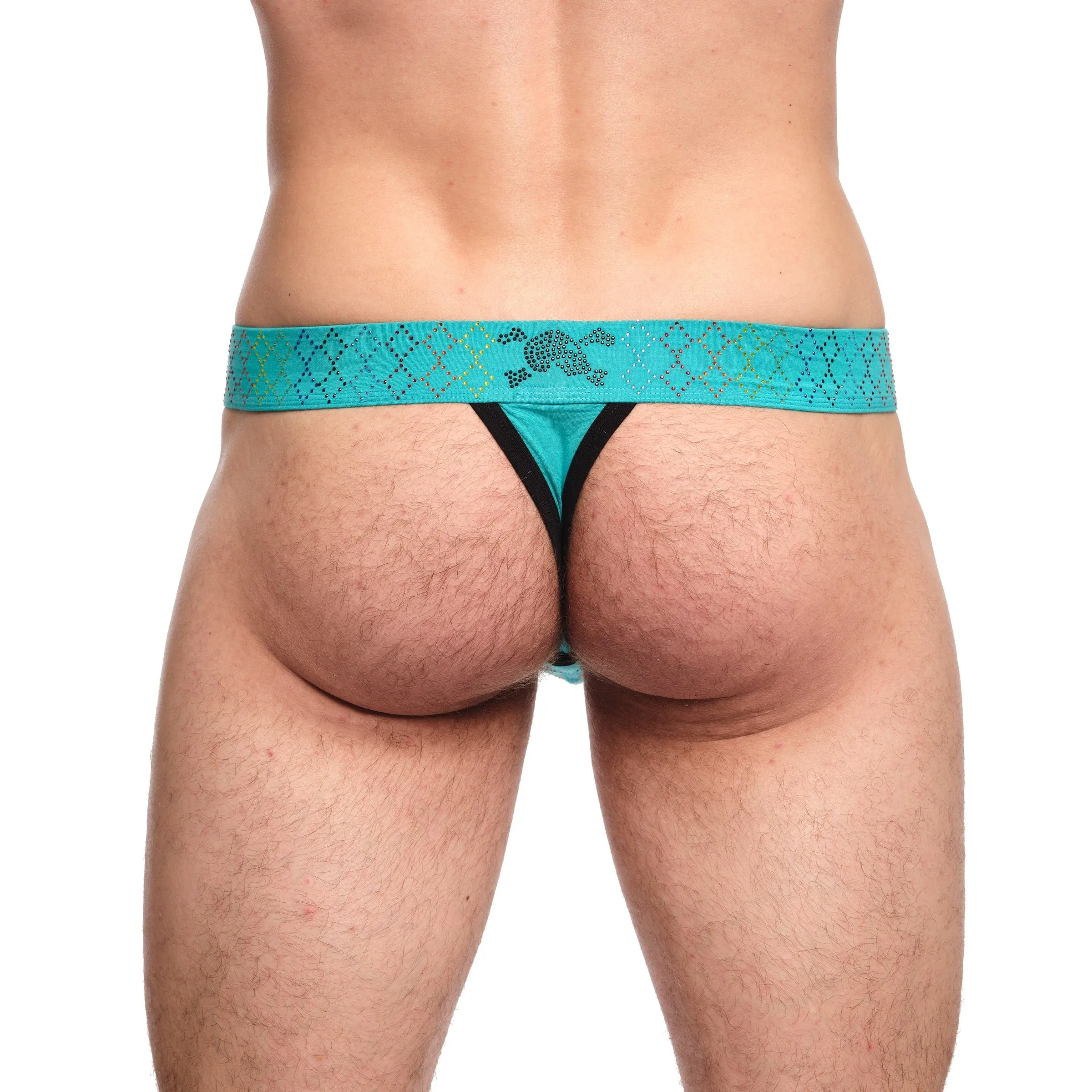 Rainbow Crystal Thong Teal