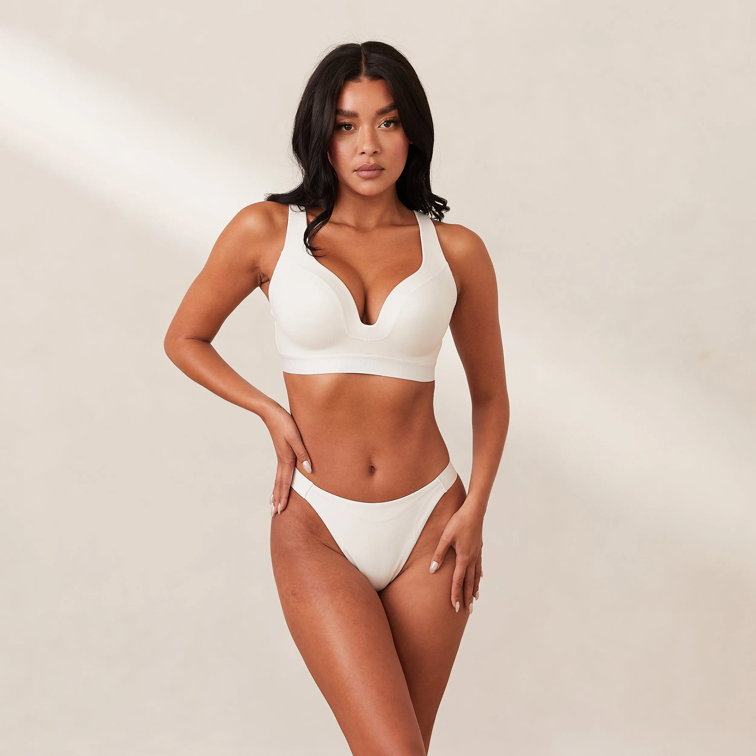 Ribbed Mindful Bra  - White