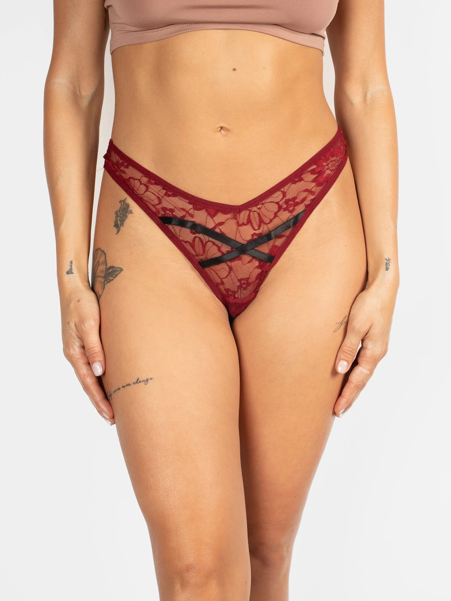 Sexy Merlot Lace Thong