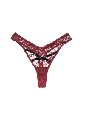 Sexy Merlot Lace Thong