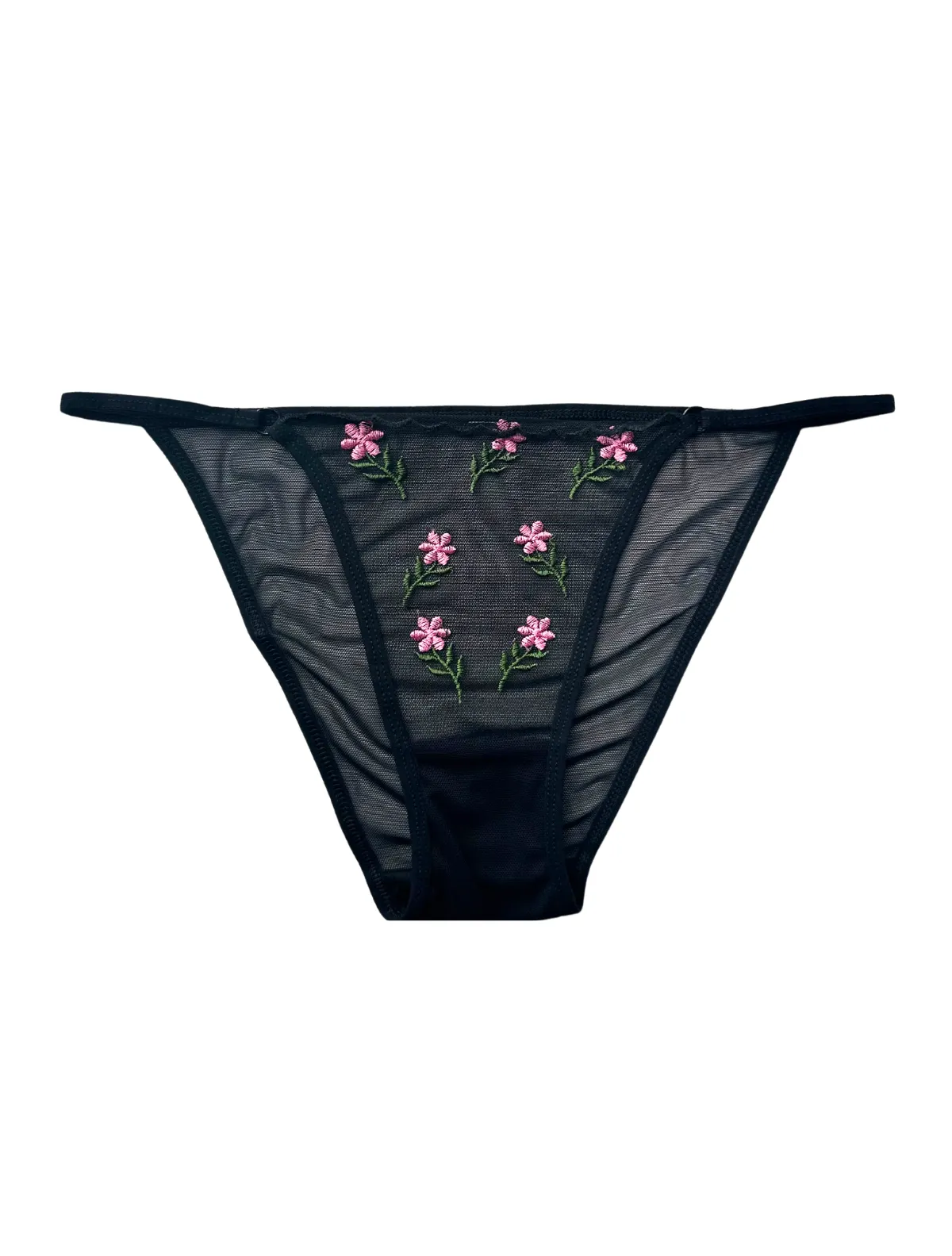 Sheer Daisy-Embroidered Bikini