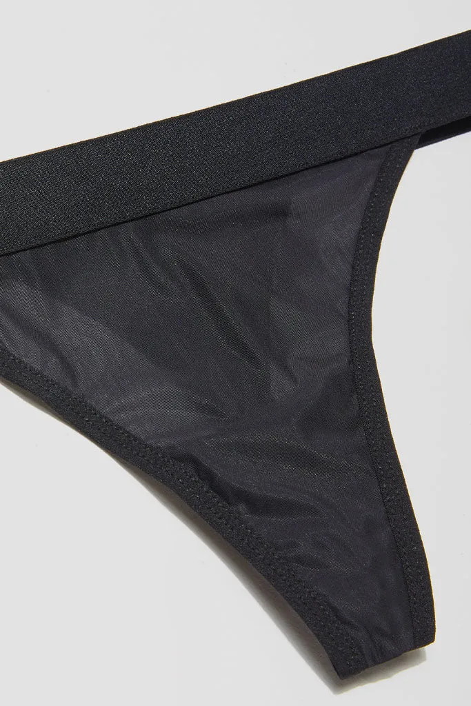 Silky Thong in Black