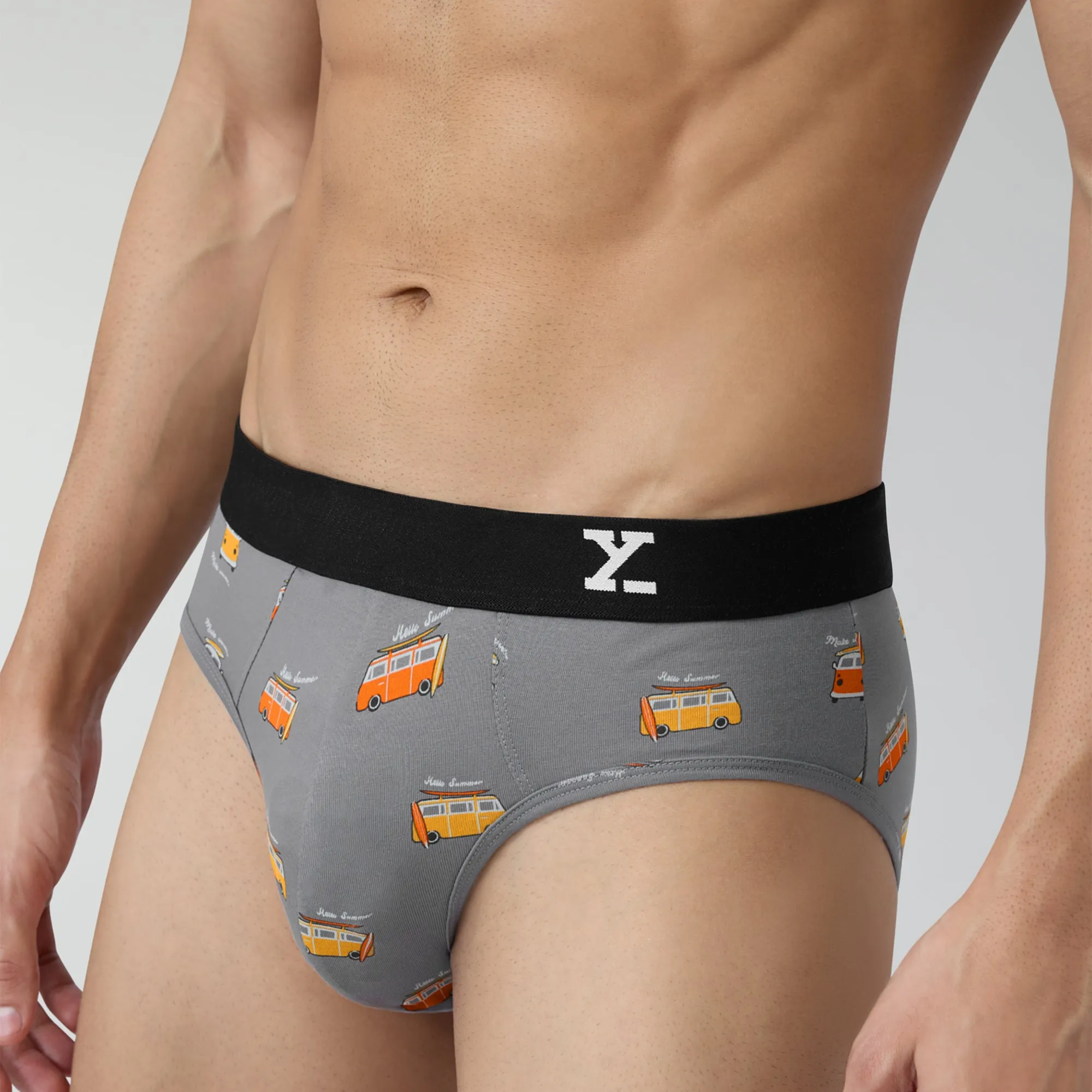 Surf Cotton Stretch Briefs Bus Grey