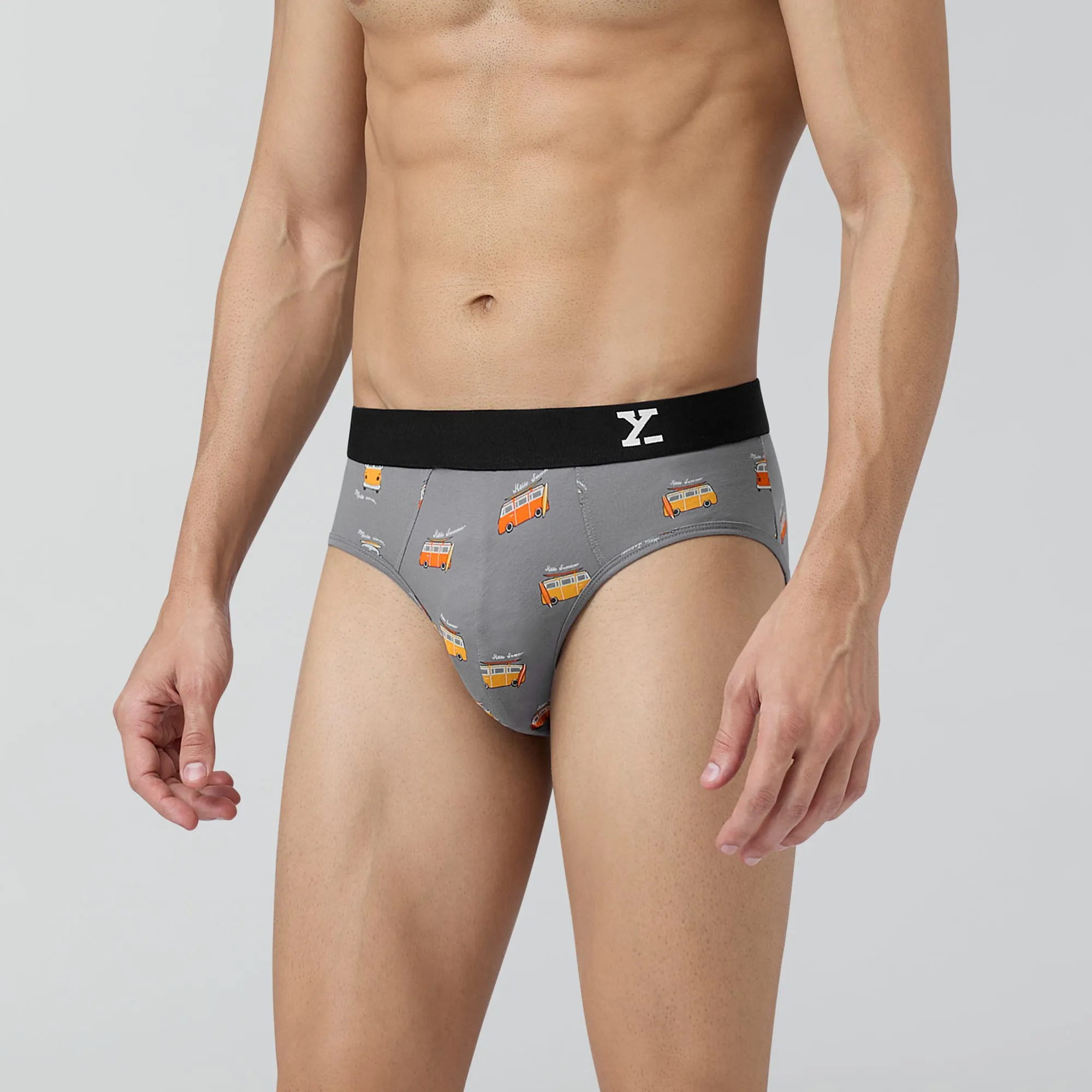 Surf Cotton Stretch Briefs Bus Grey